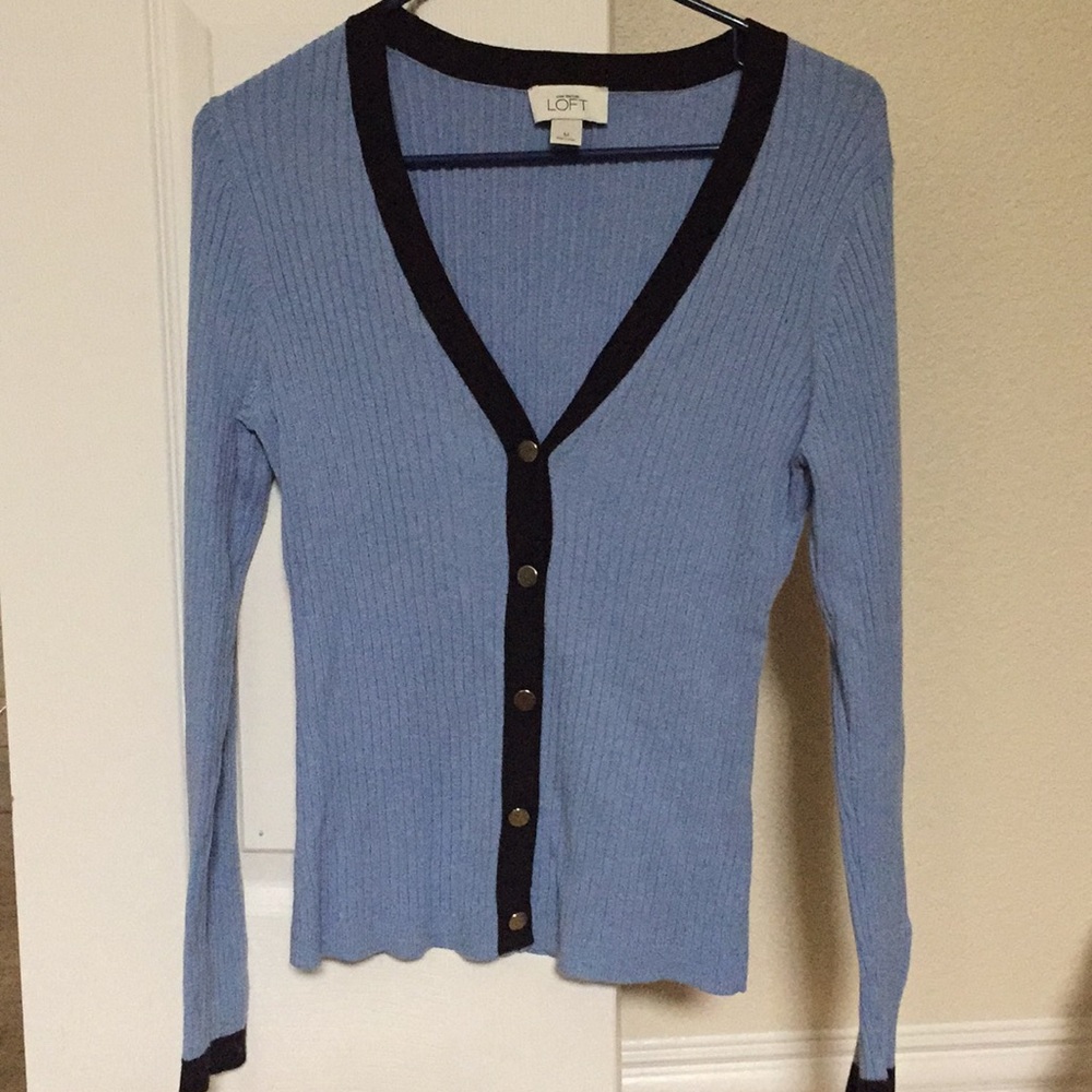 LOFT two shades blue cardigan